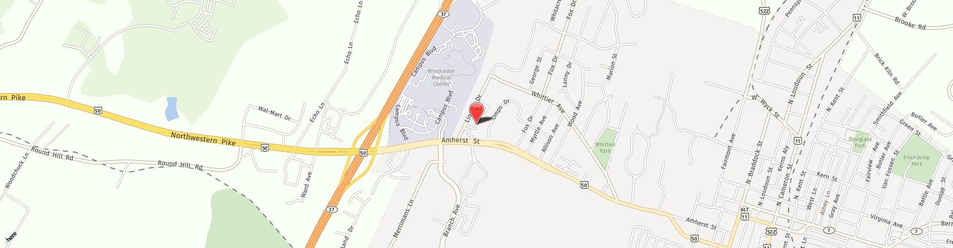 Location Map: 142 Linden Drive Winchester, VA 22601